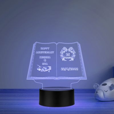 Couple Night lamp Customized Name and Date with multicolored